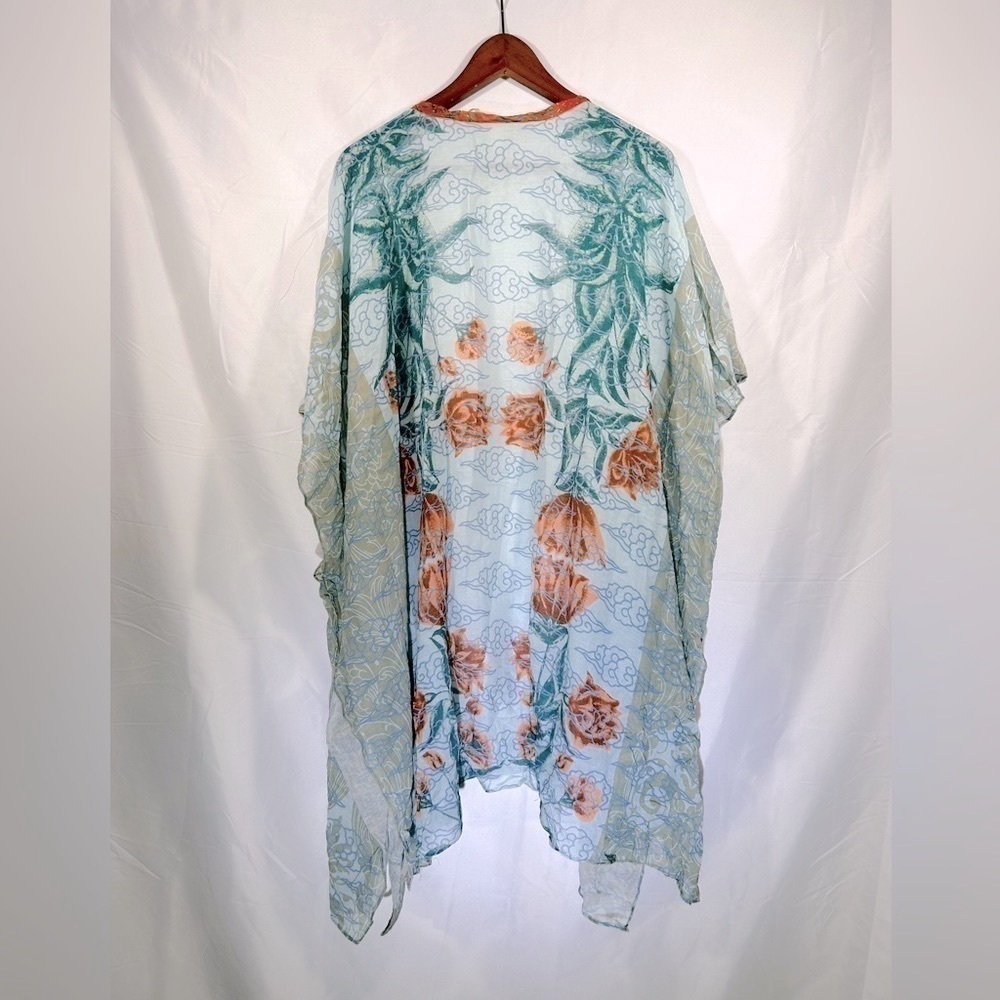 Aratta Silent Journey Kimono Floral Print Open Front Ruana Womens One Size - Picture 4 of 10